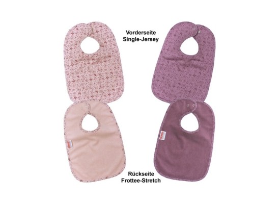 2er-Pack Lätzchen mit Druckknopf 26x40 cm