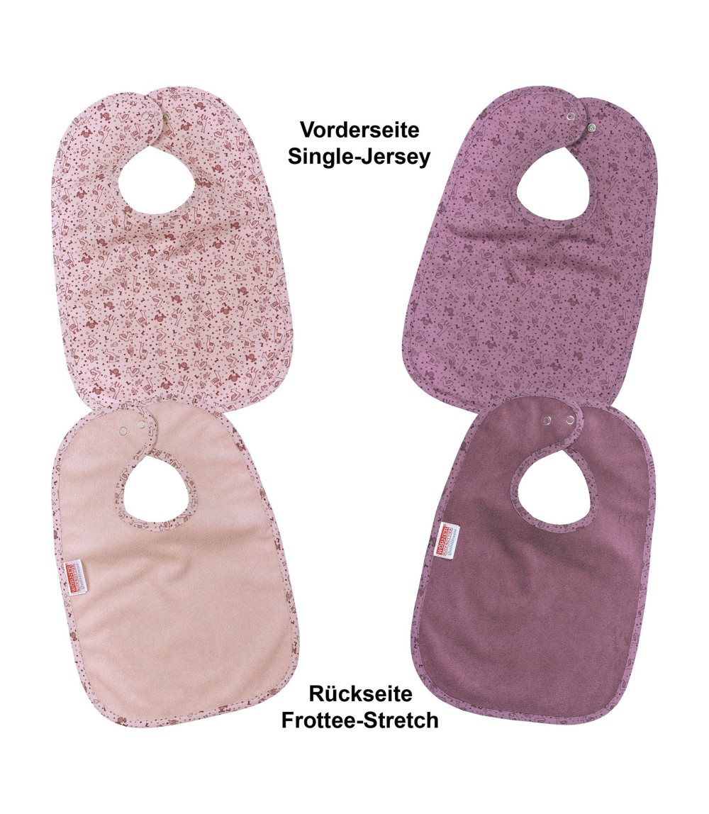 2er-Pack Lätzchen mit Druckknopf 26x40 cm