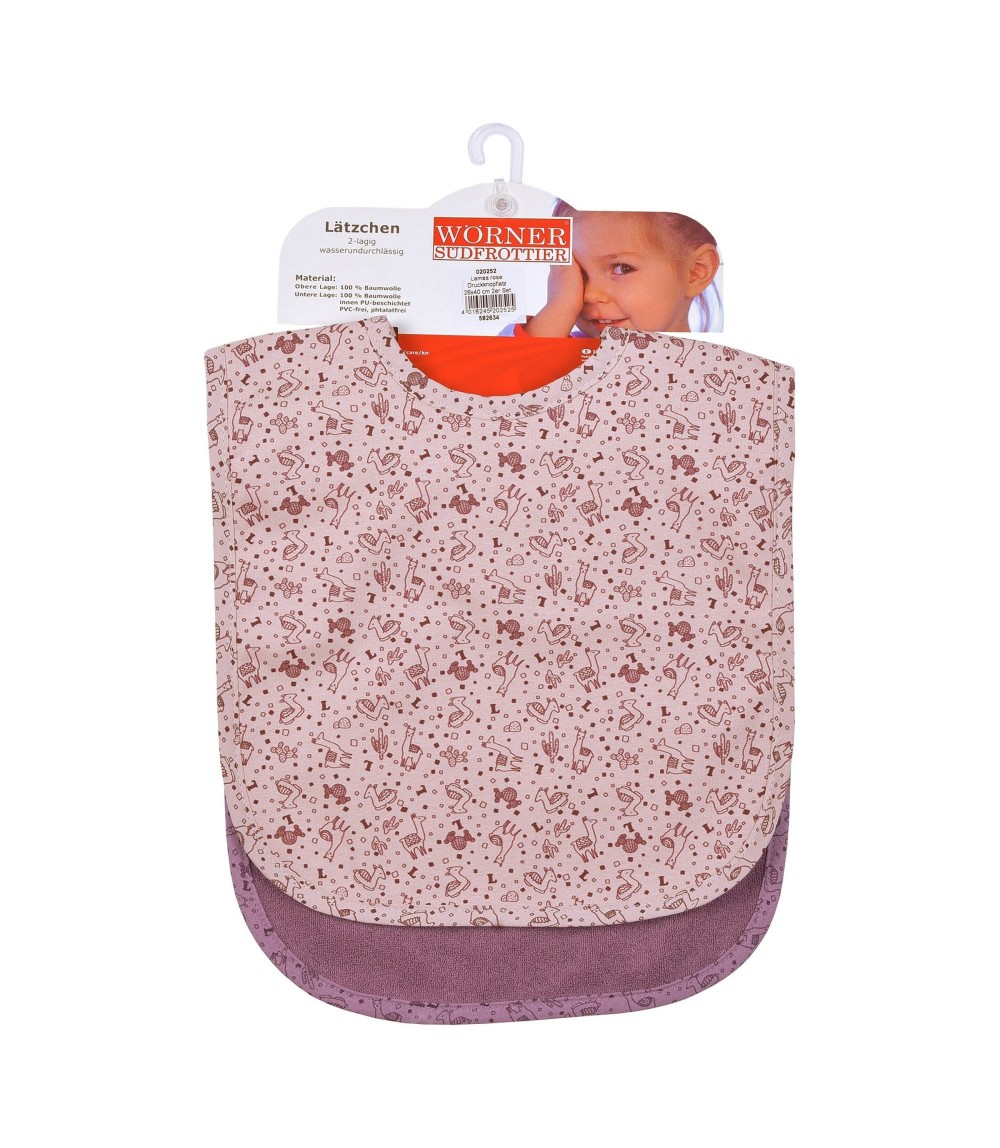 2er-Pack Lätzchen mit Druckknopf 26x40 cm