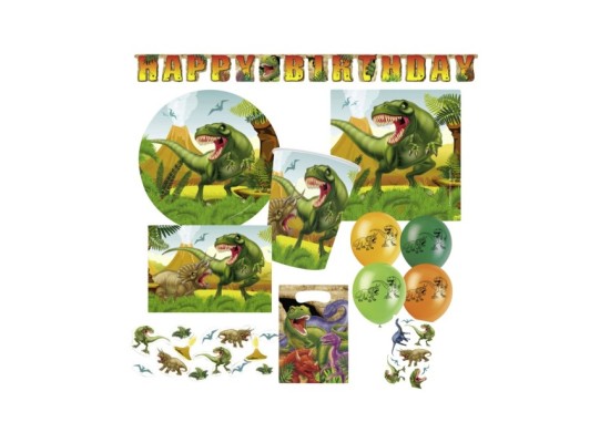 Partyset Dinosaurier mit Mitgebseln 108 tlg.
