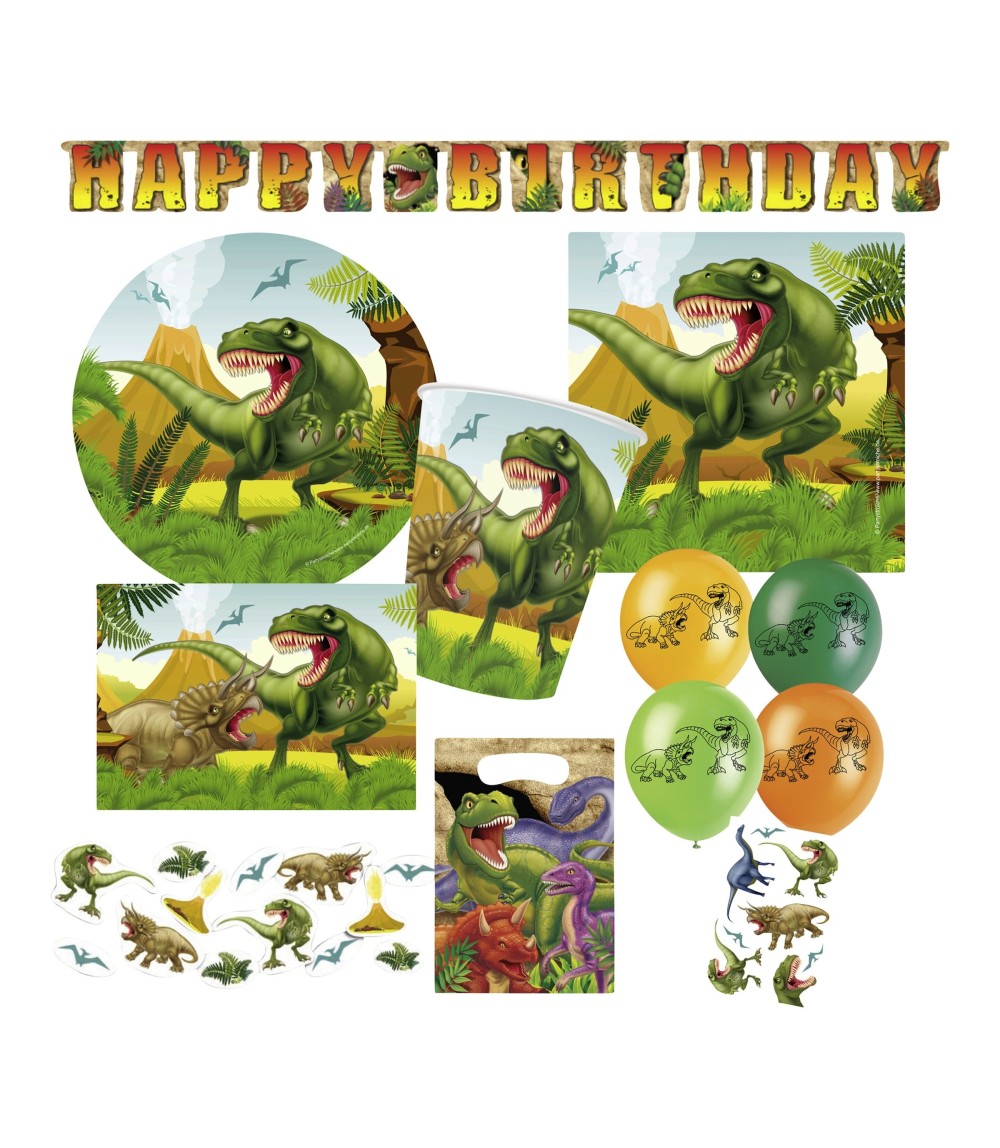 Partyset Dinosaurier mit Mitgebseln 108 tlg.