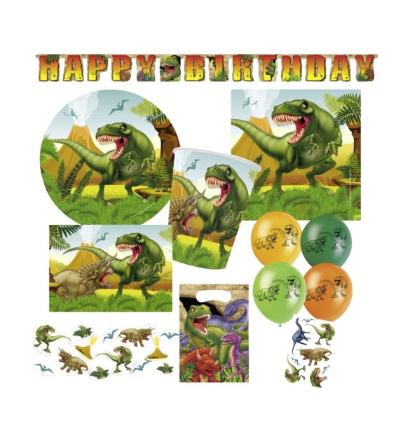 Partyset Dinosaurier mit Mitgebseln 108 tlg.