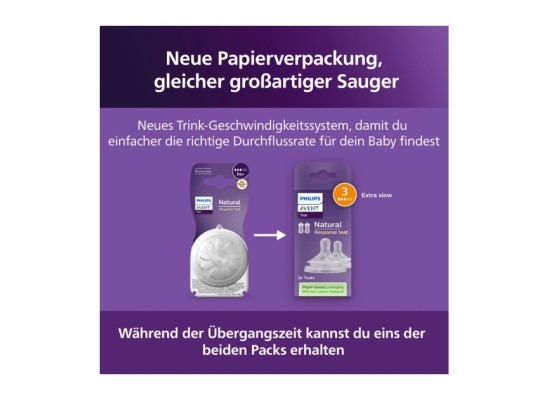 2er-Pack Natural Response Sauger, Silikon, Stufe 3, ab 1M