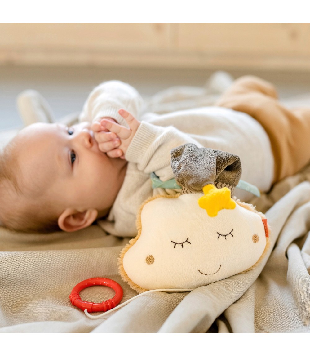 Spieluhr Wolke mit Mütze 14cm