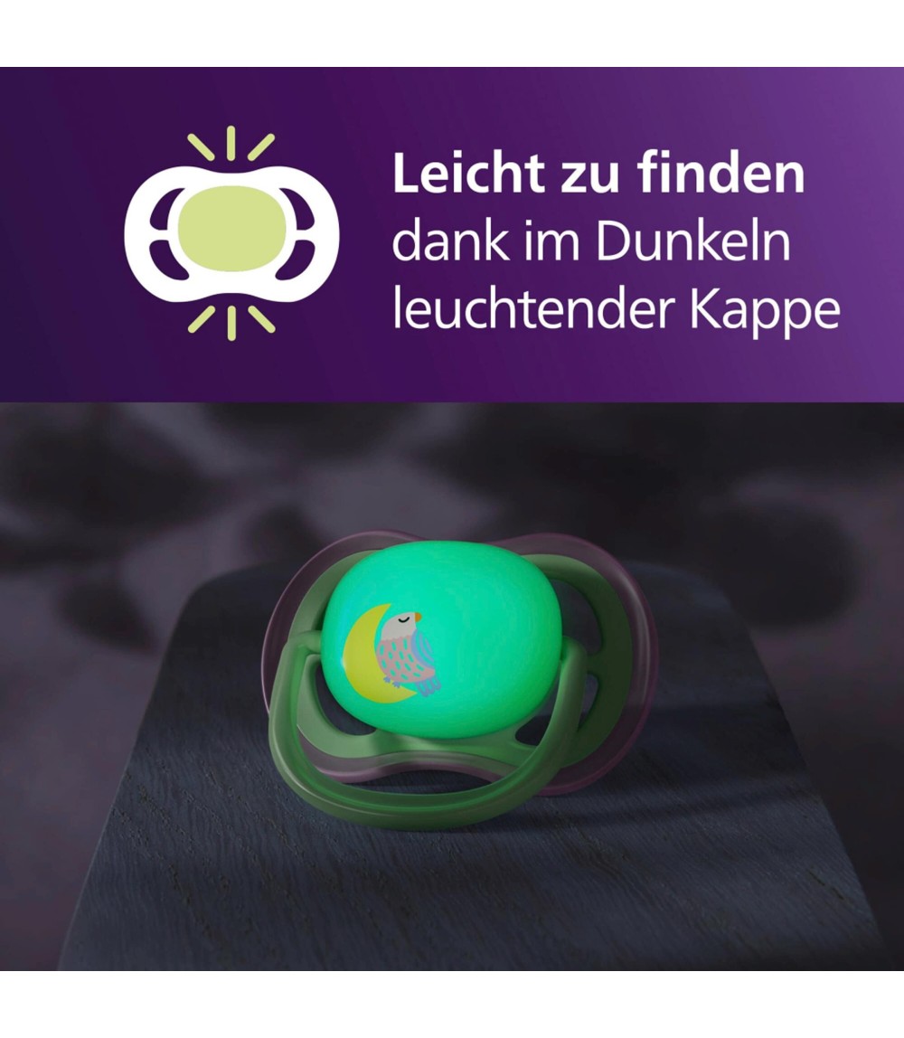 2er-Pack Schnuller ultra air Nighttime, 6-18M