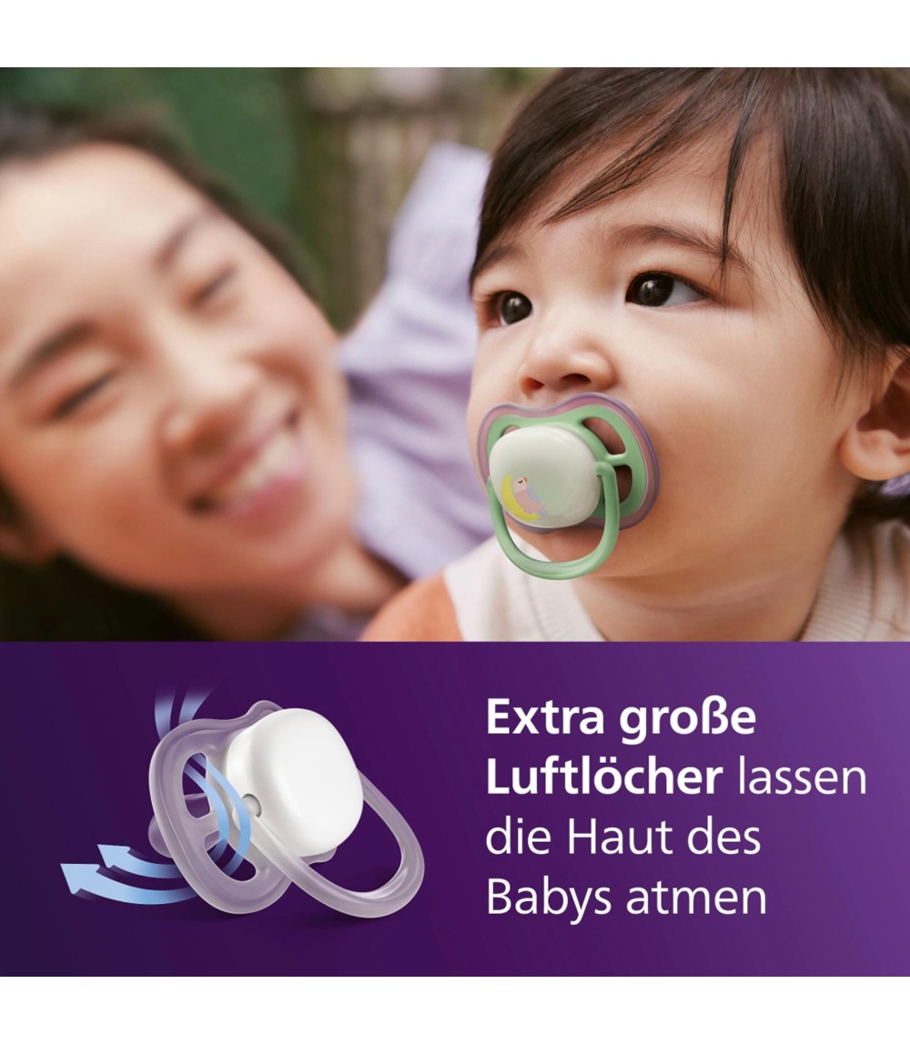 2er-Pack Schnuller ultra air Nighttime, 6-18M
