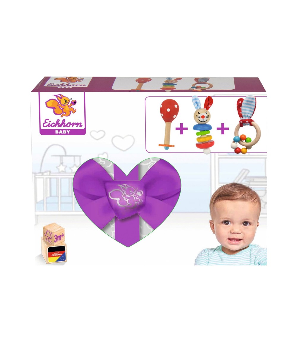 Rassel Geschenkset 3-teilig