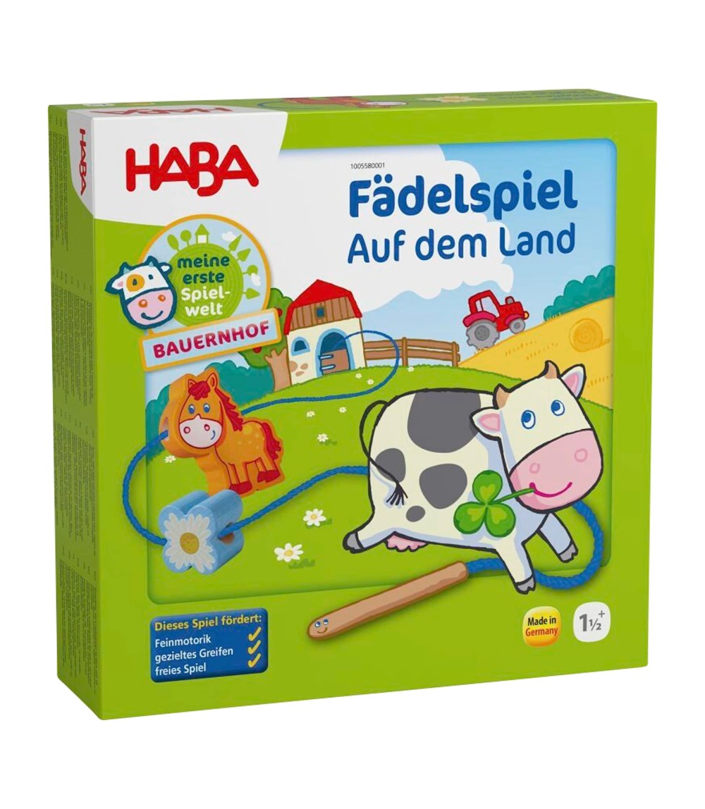 Konzentrationsspiel - Fädelspiel Bauernhof