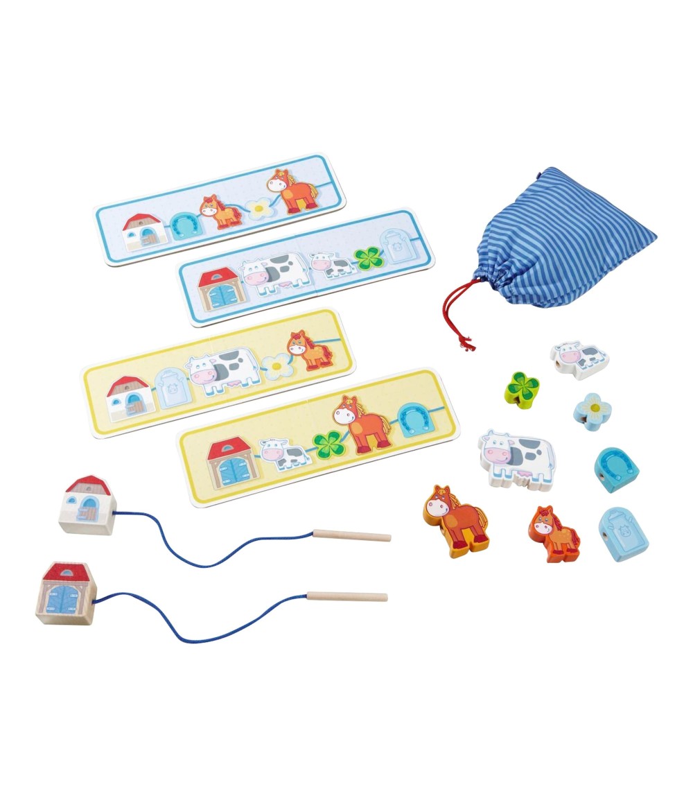 Konzentrationsspiel - Fädelspiel Bauernhof