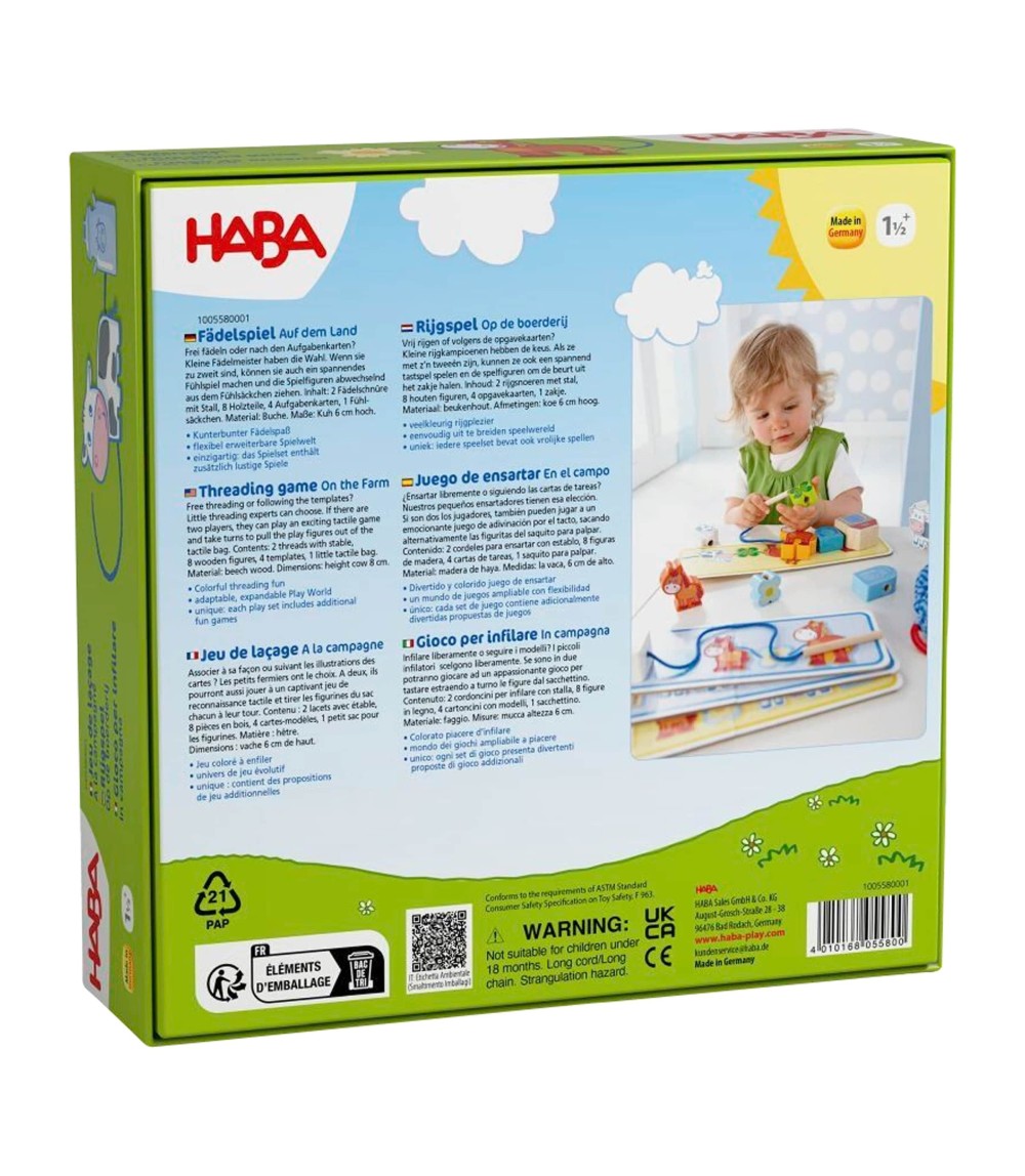 Konzentrationsspiel - Fädelspiel Bauernhof