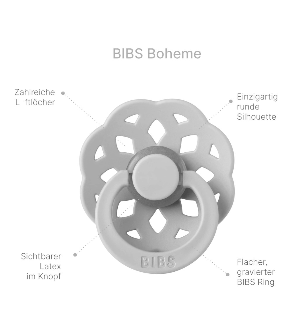 2er-Pack Boheme Schnuller Latex, 0-6M