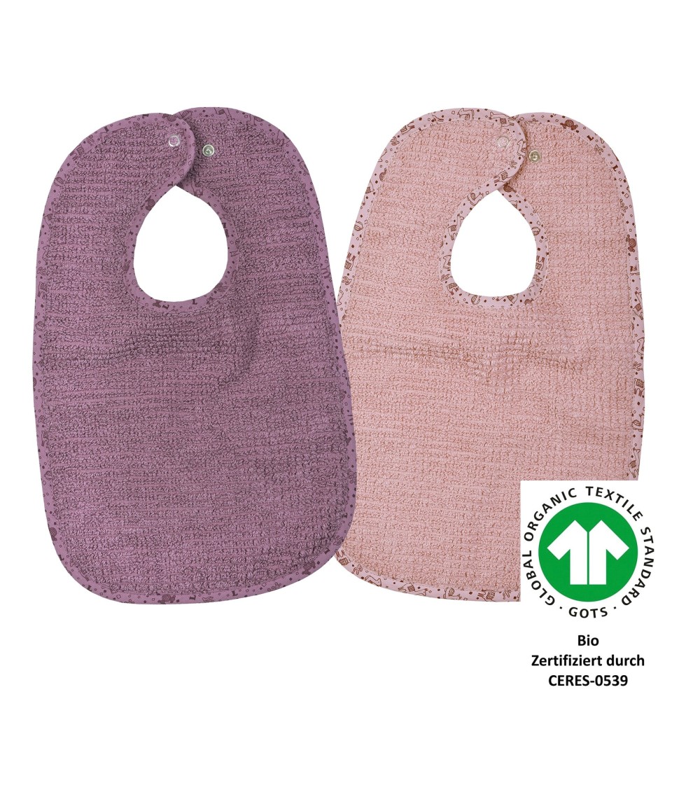 2er-Pack Lätzchen mit Druckknopf 26x40 cm