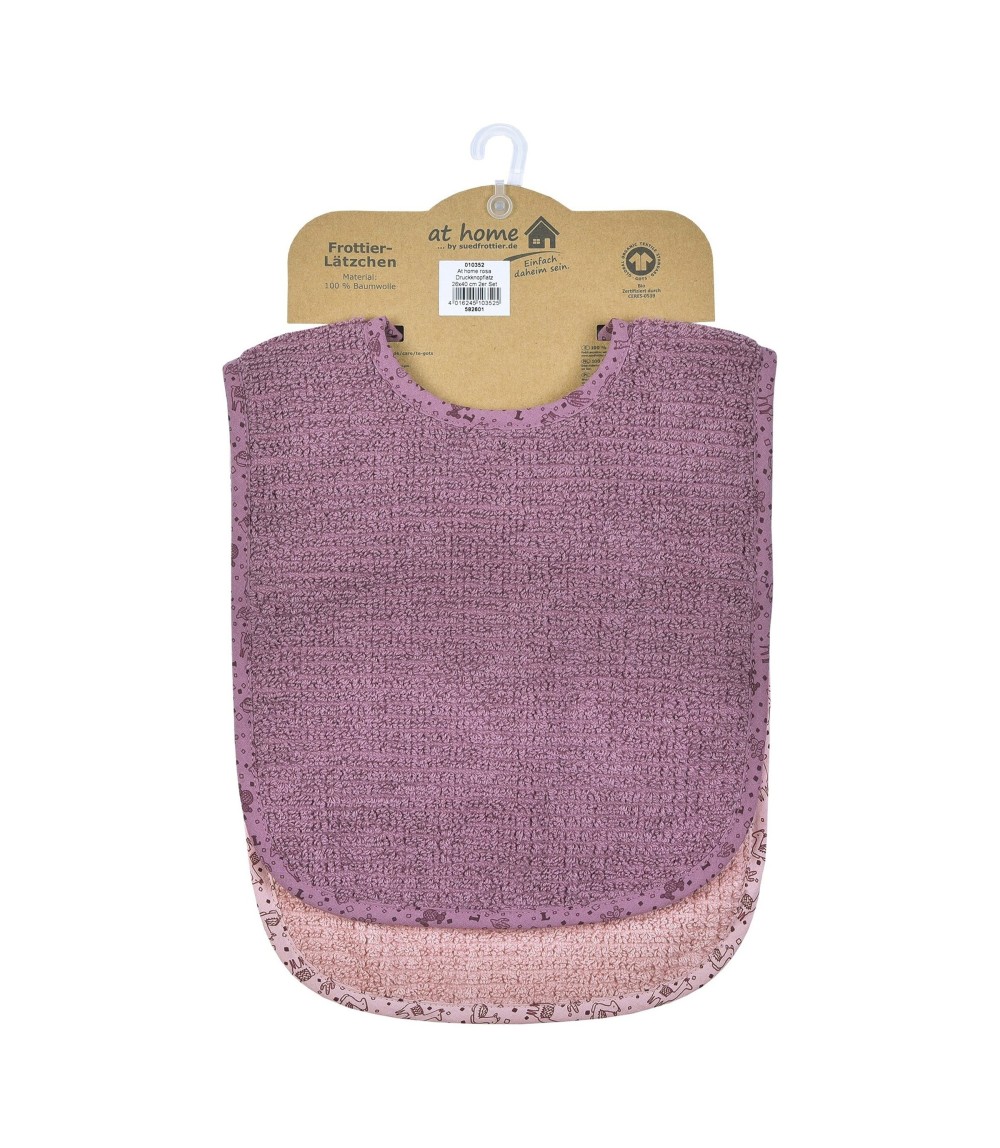 2er-Pack Lätzchen mit Druckknopf 26x40 cm