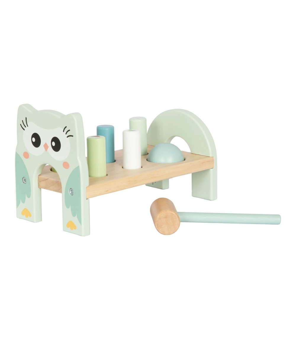 Klopfbank Eule aus Holz