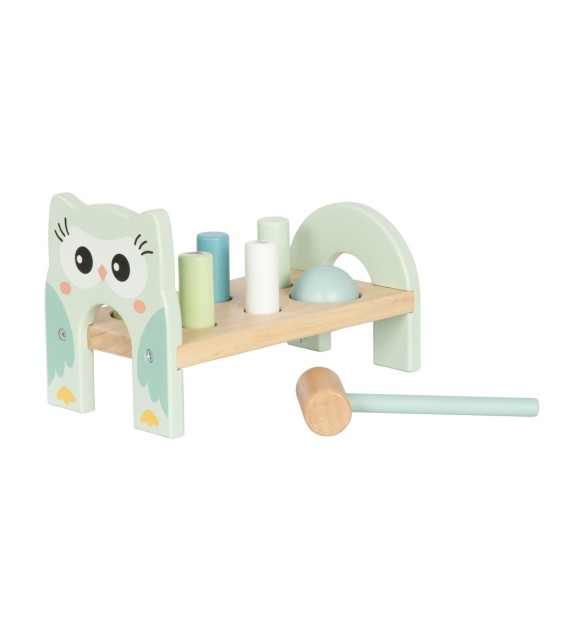 Klopfbank Eule aus Holz