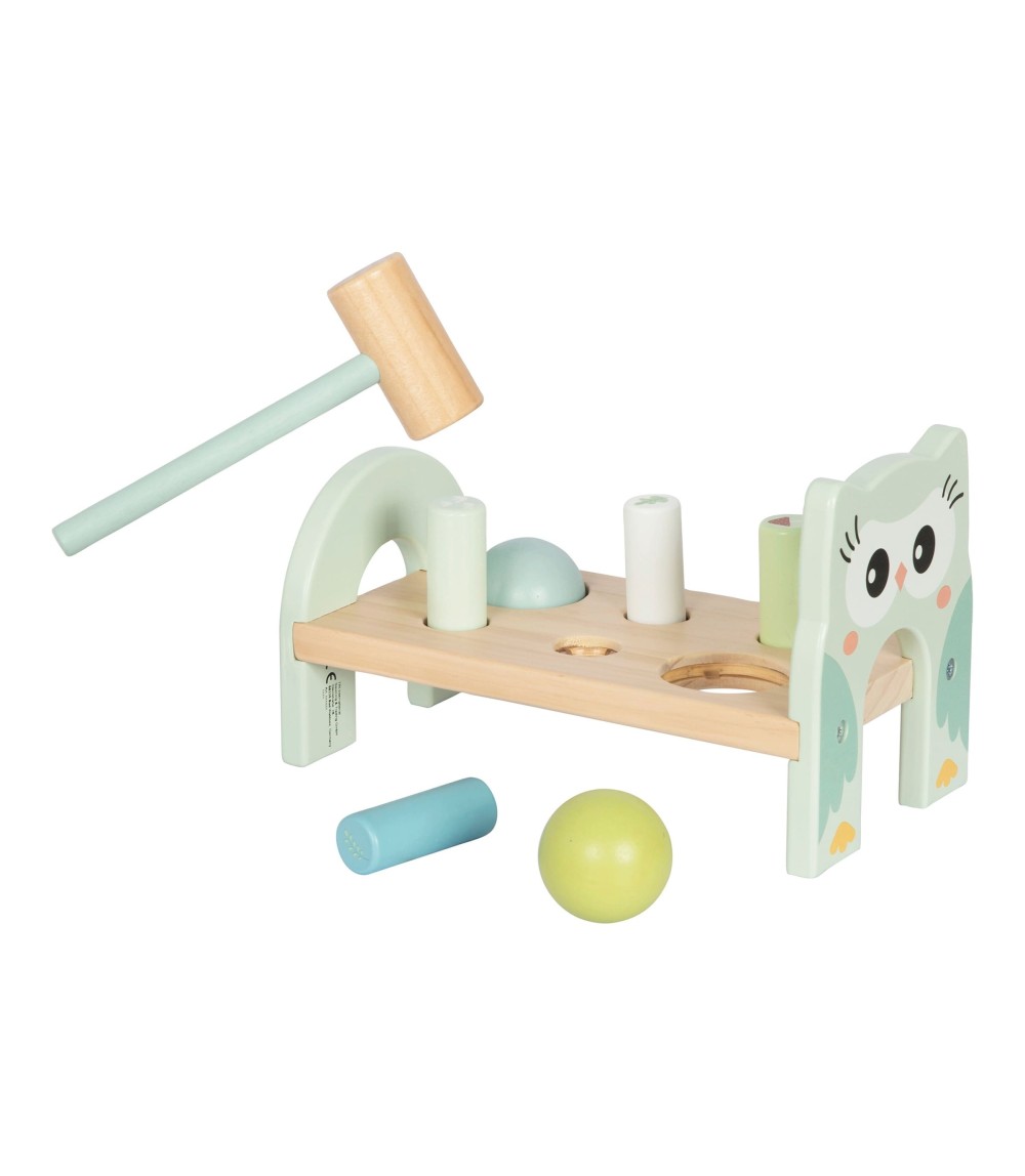 Klopfbank Eule aus Holz