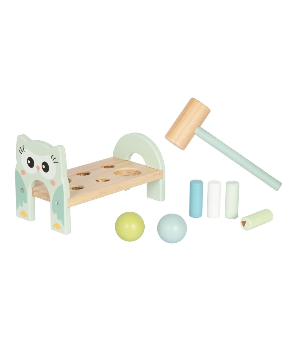 Klopfbank Eule aus Holz