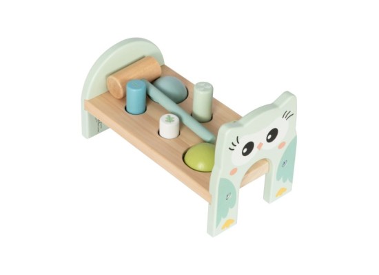 Klopfbank Eule aus Holz