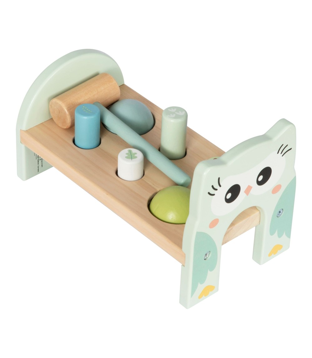 Klopfbank Eule aus Holz