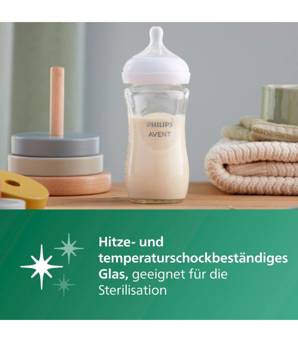 Babyflasche Natural Response, Glas, 240ml, ab 1M