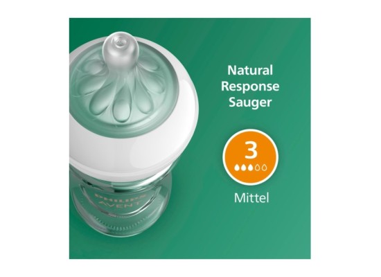 Babyflasche Natural Response, Glas, 240ml, ab 1M