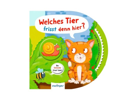 Pappbilderbuch Dreh das Rad und find´s heraus! Welches Tier frisst denn hier?