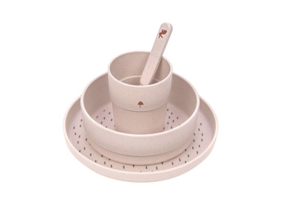 4-tlg. Geschirrset mit Zellulose