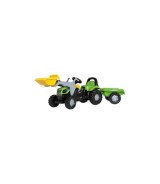 Trettraktor rollyKid Deutz-Fahr 5115 G TB mit Anhänger und Frontlader