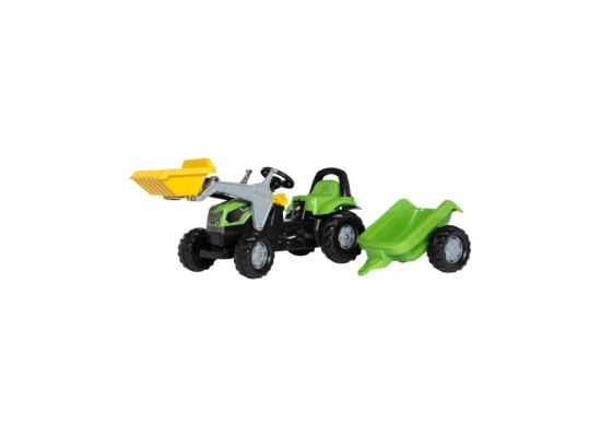 Trettraktor rollyKid Deutz-Fahr 5115 G TB mit Anhänger und Frontlader