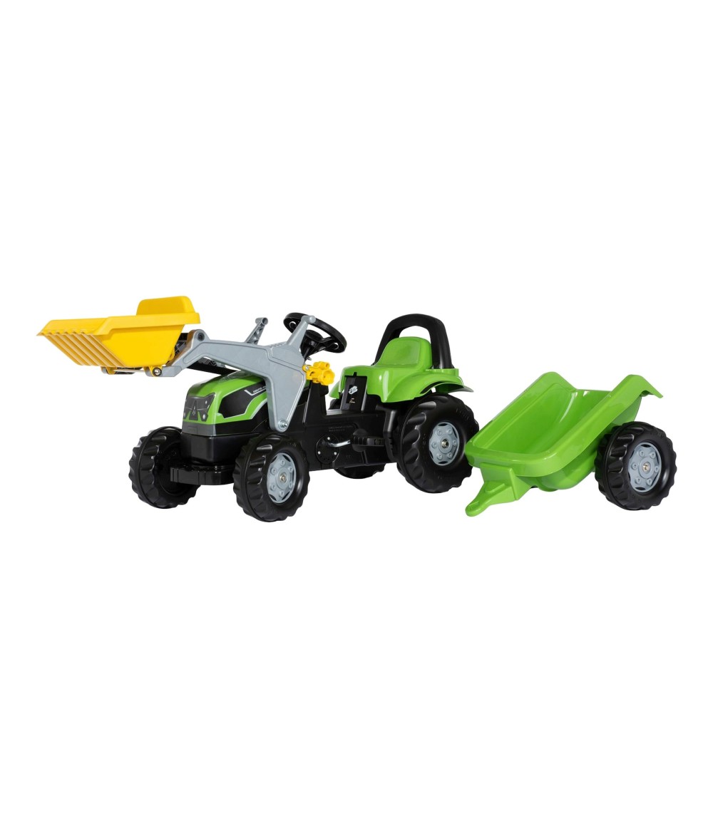 Trettraktor rollyKid Deutz-Fahr 5115 G TB mit Anhänger und Frontlader