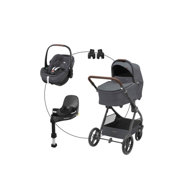 Kombikinderwagen Oxford+ inkl. Babyschale Pebble 360 Pro 2 und Isofix-Basis FamilyFix 360