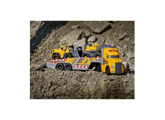 Schwertransporter Mack Heavy Loader Truck mit 2 Volvo Baustellenfahrze