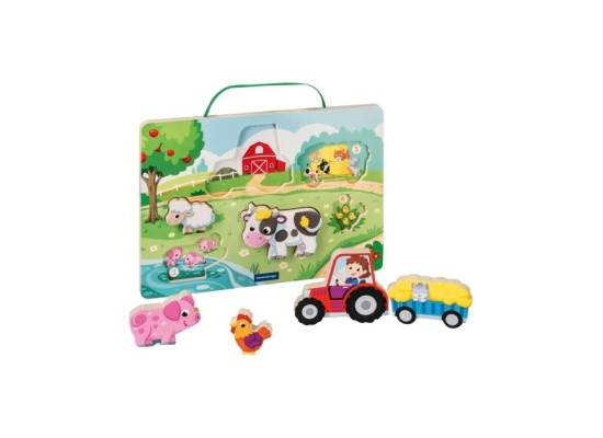 Magnetisches Holz-Zähl-Puzzle: Bauernhof