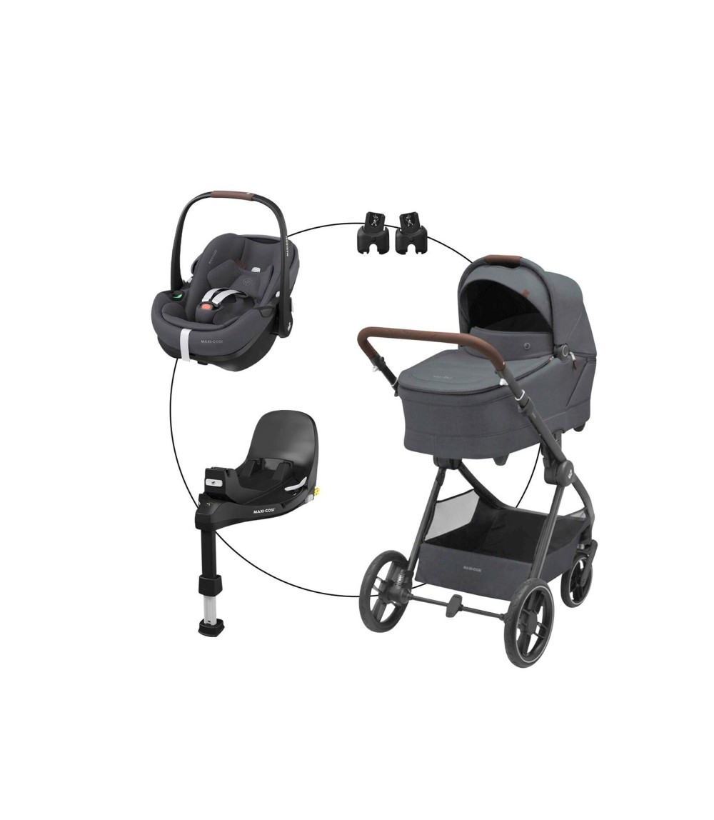 Kombikinderwagen Oxford+ inkl. Babyschale Pebble 360 Pro 2 und Isofix-Basis FamilyFix 360