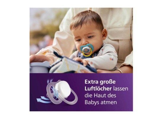2er-Pack Schnuller ultra air happy, 6-18M