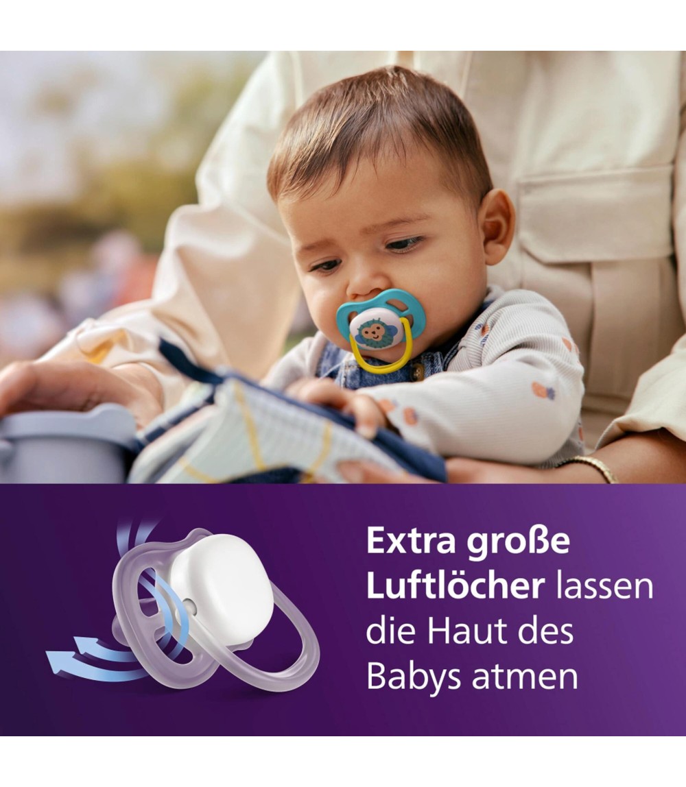 2er-Pack Schnuller ultra air happy, 6-18M