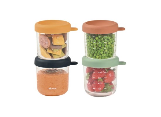 4er-Pack Portionsbehälter aus Glas