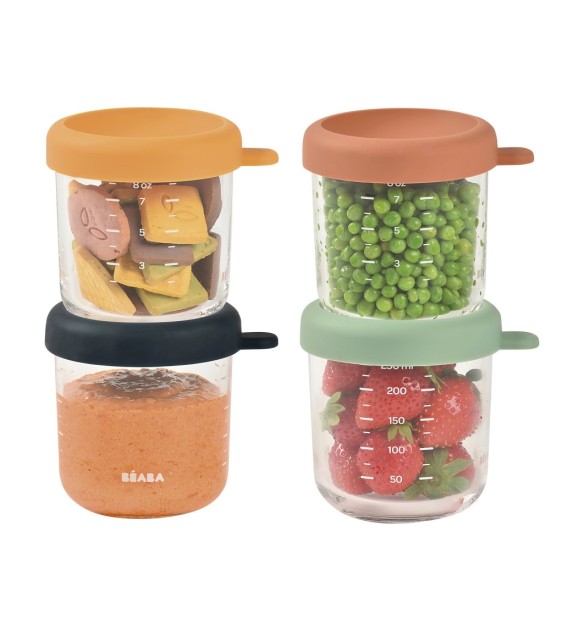 4er-Pack Portionsbehälter aus Glas