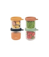 4er-Pack Portionsbehälter aus Glas