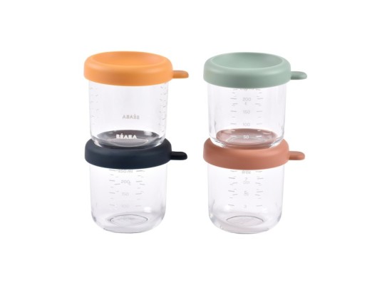 4er-Pack Portionsbehälter aus Glas