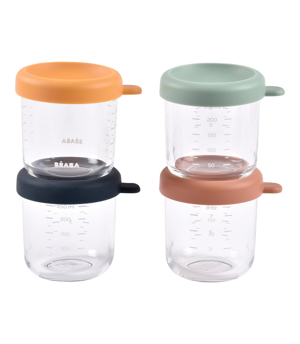 4er-Pack Portionsbehälter aus Glas