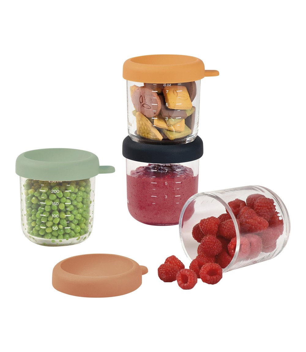 4er-Pack Portionsbehälter aus Glas