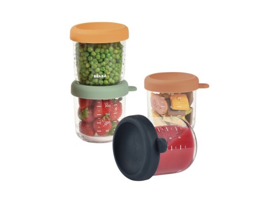 4er-Pack Portionsbehälter aus Glas