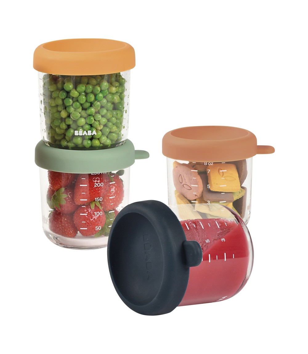 4er-Pack Portionsbehälter aus Glas