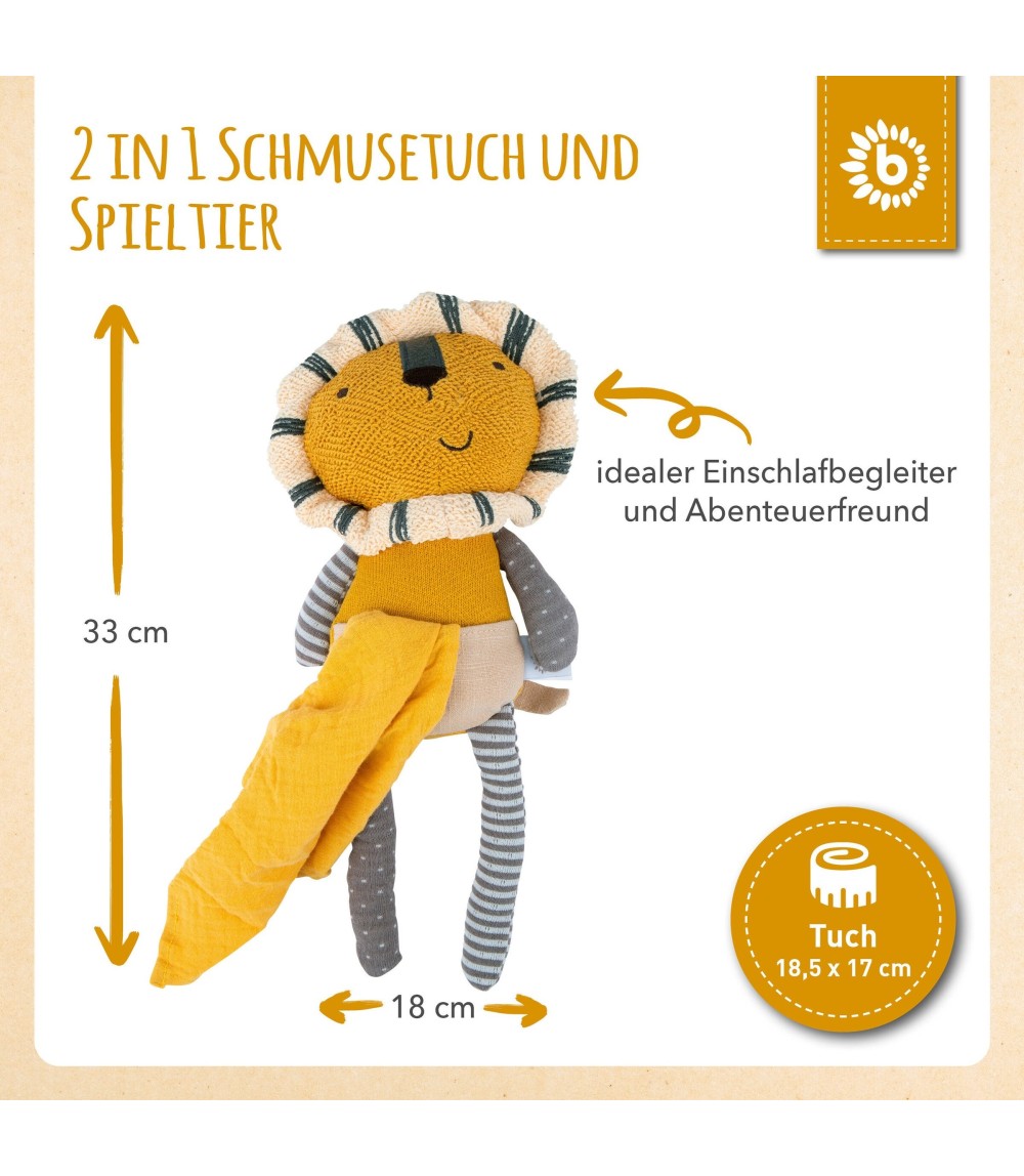 Kuscheltier Löwe mit Schmusetuch - ab Geburt