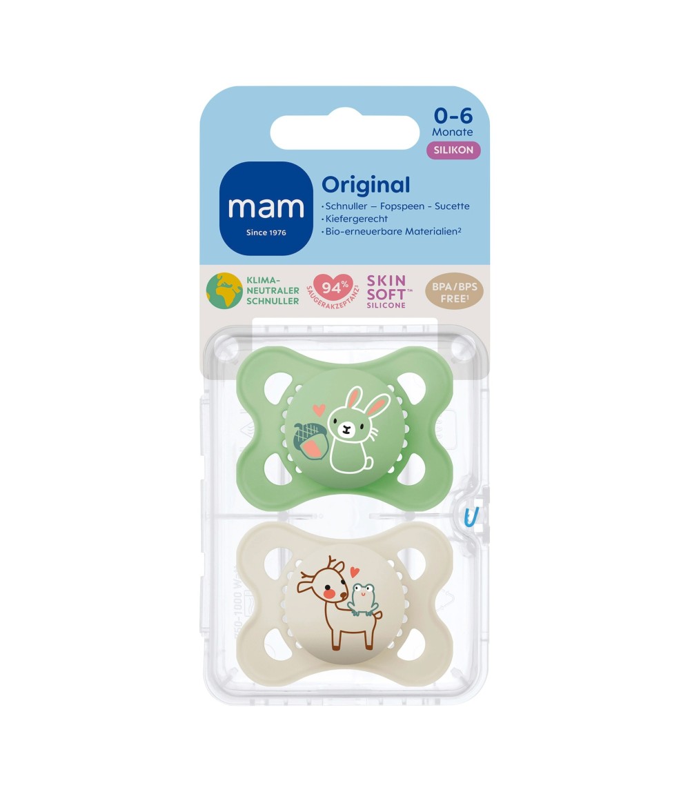 2er-Pack Schnuller Original Silikon, 0-6M