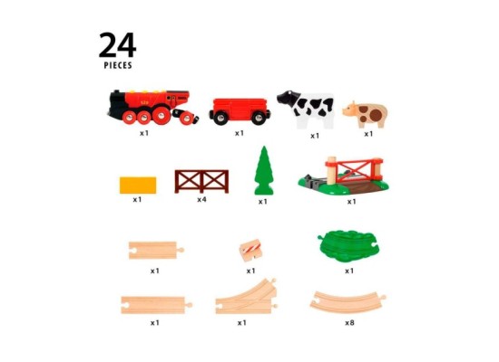 Rote Lola Bauernhof Zugset