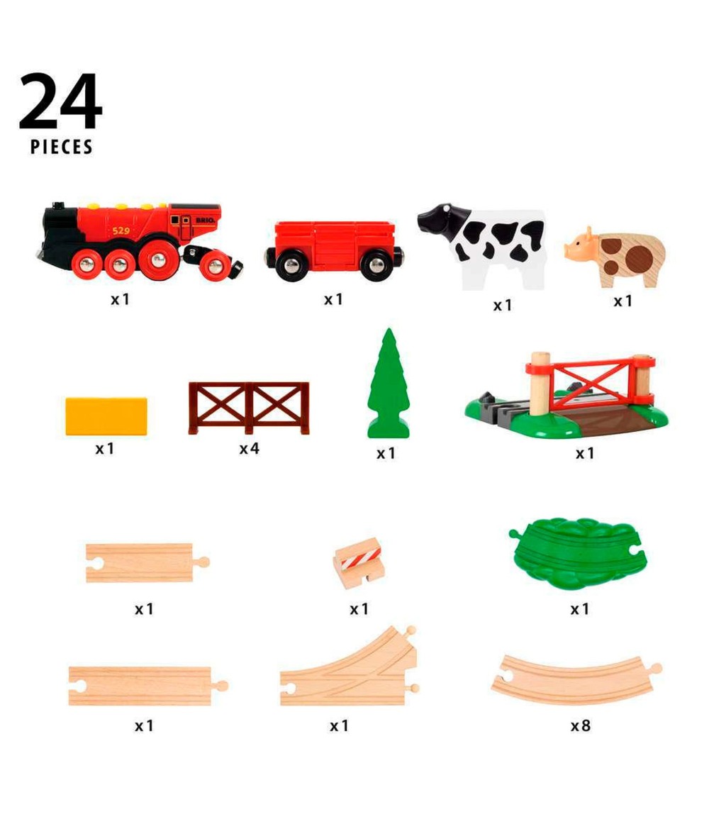 Rote Lola Bauernhof Zugset