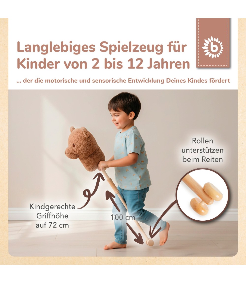 Steckenpferd Holz Bär Mika