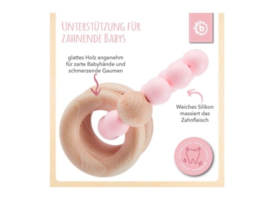 Beißring mit Silikon Perlen - ab Geburt